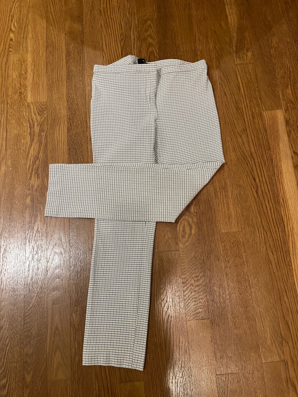 Theory Black and Cream Checked Skirt